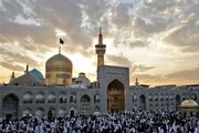 تصاویری هوایی از اقامه نماز عید فطر در حرم رضوی