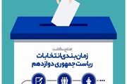 اینفوگرافیک/زمان‌بندی انتخابات ریاست جمهوری دوازدهم