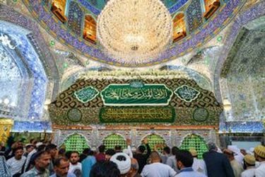 گل‌آرایی ضریح امیرالمومنین در ایام ولادت امام رضا(ع)/ گزارش تصویری