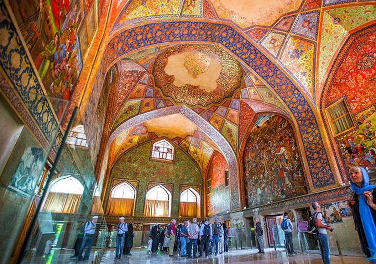 نمایی زیبا از کاخ چهل‌ستون/ عکس