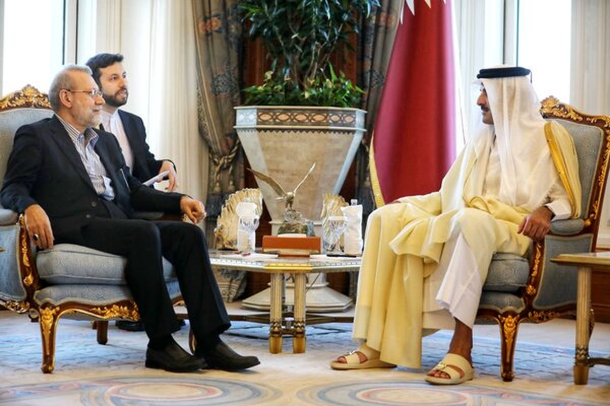 تصاویر دیدار لاریجانی با امیر قطر
