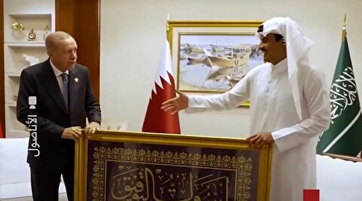 هدیه جالب ‎اردوغان به امیر قطر +فیلم
