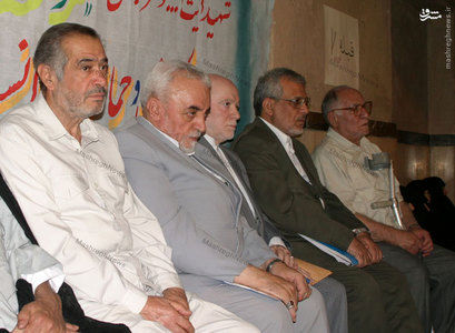 استاد سید علی اکبر پرورش در مراسم تودیع مرحوم عسگر اولادی از دبیرکلی حزب موتلفه اسلامی در حسینیه جماران