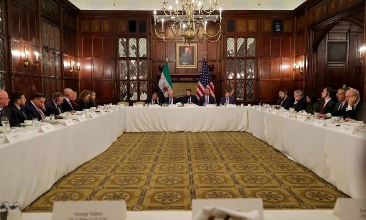 دیدار الجولانی با اعضای اتاق بازرگانی آمریکا