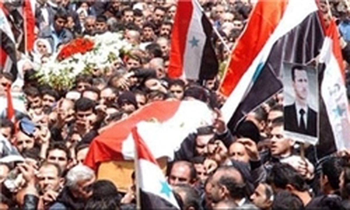 کاروان تشییع مادر بشار اسد هدف قرار گرفت