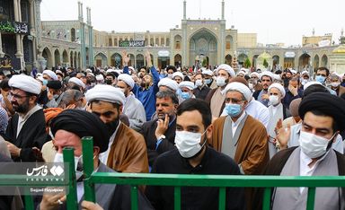 تشییع همسر آیت‌الله جوادی آملی در قم/گزارش تصویری