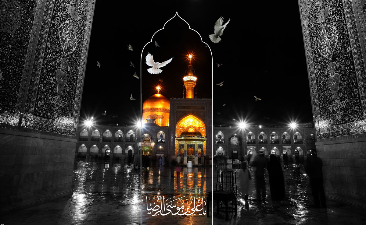 حرم امام رئوف سیاه پوش شد/ عکس