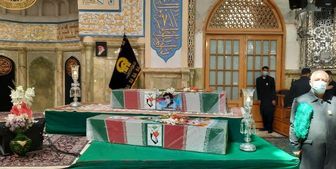  تشییع پیکر ۴ شهید تازه تفحص شده دفاع مقدس در حرم مطهر رضوی 